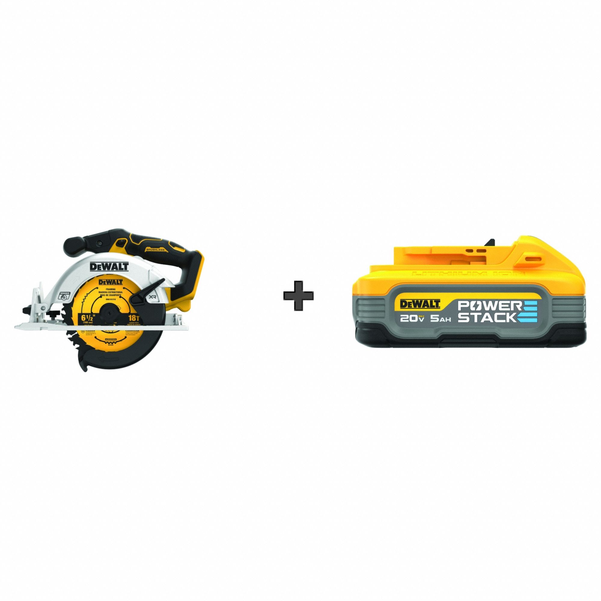 6 1/2 In Blade Dia., Left, Circular Saw W/ BONUS BATTERY - 390FG6 ...