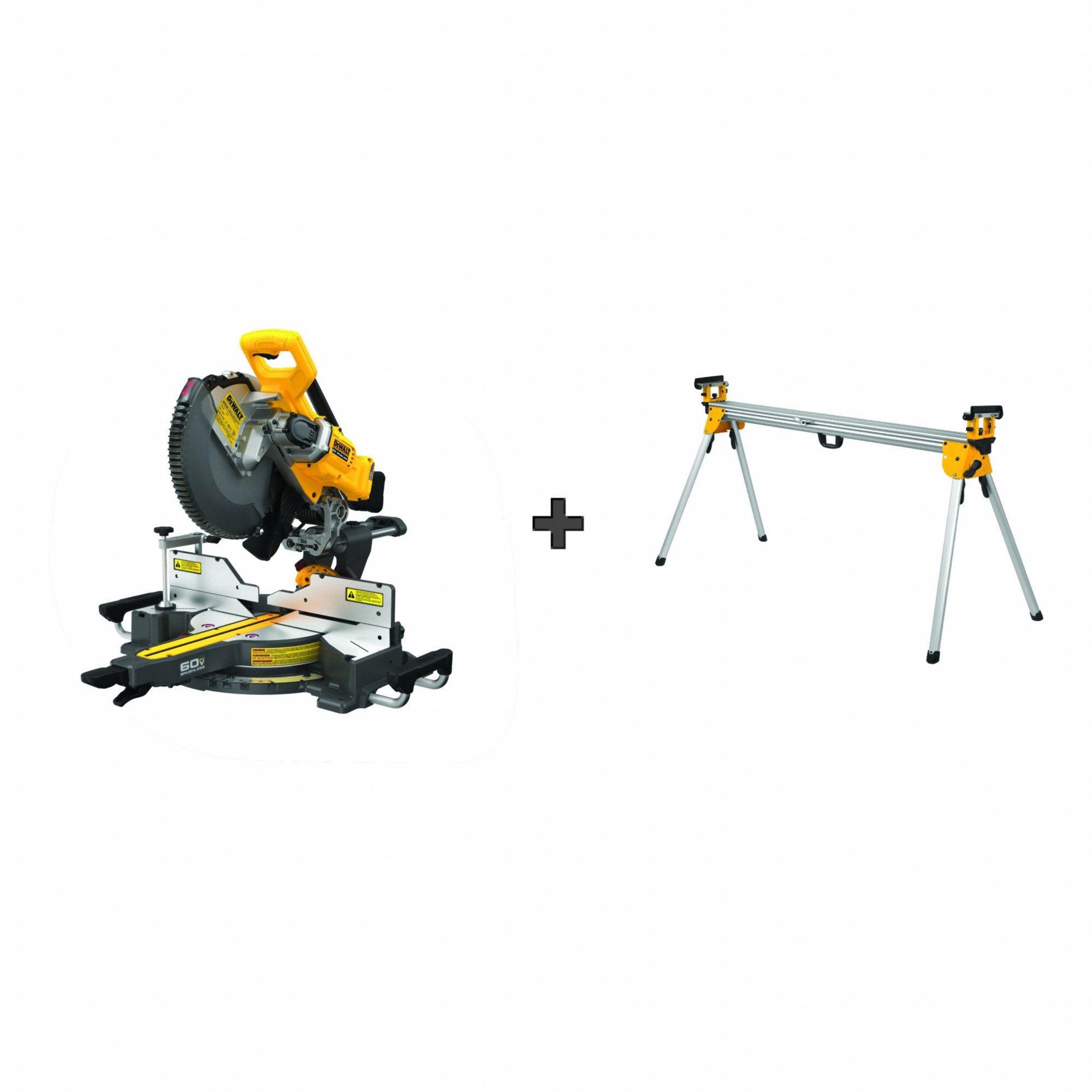 Miter Saw Kit: Tool Only , Miter Saw Stand, 12 in Blade Dia., 1 in Arbor Size, Sliding