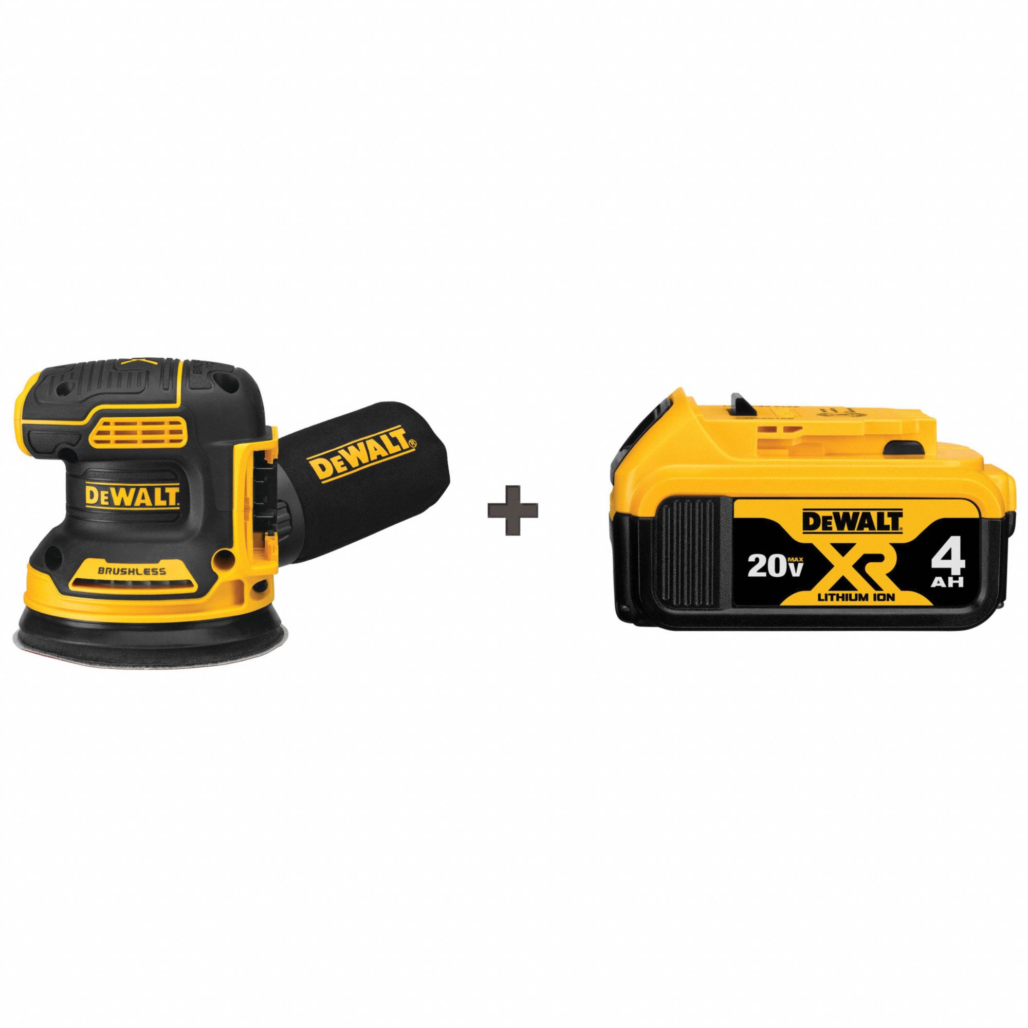 DEWALT, 5 in Dia, 3/32 in Orbit, Cordless Sander Kit 386VK9DCW210B/DCB204 Grainger