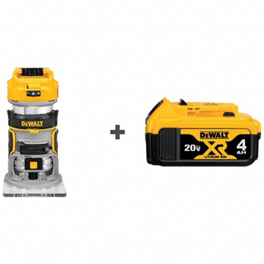 DEWALT Cordless Router Kit 20V MAX Battery Included Fixed Base 1.25 hp 25 500 RPM 4 7 8 in