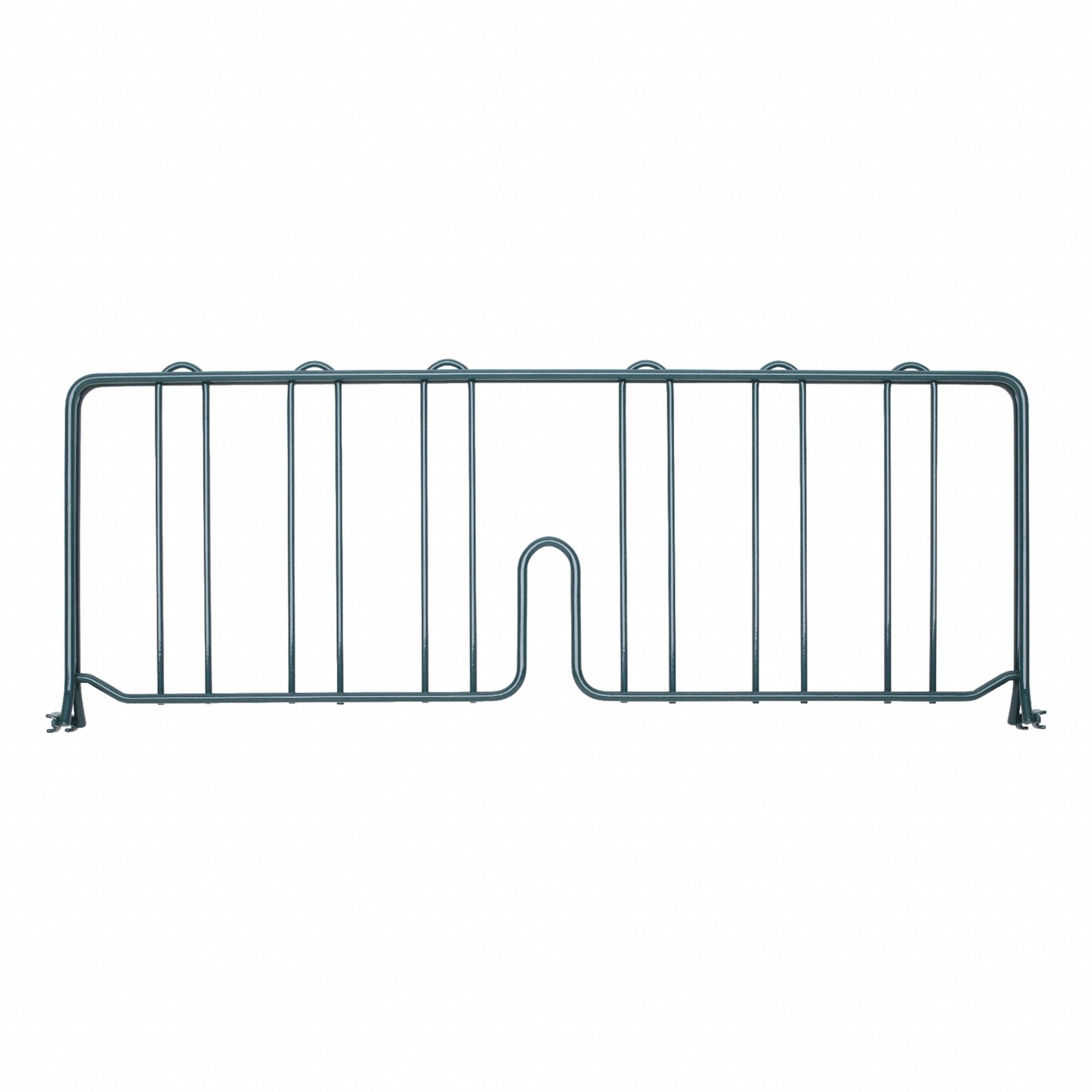 Shelf Divider: 24 in x 2 in x 8 in, Polymer/Stainless Steel