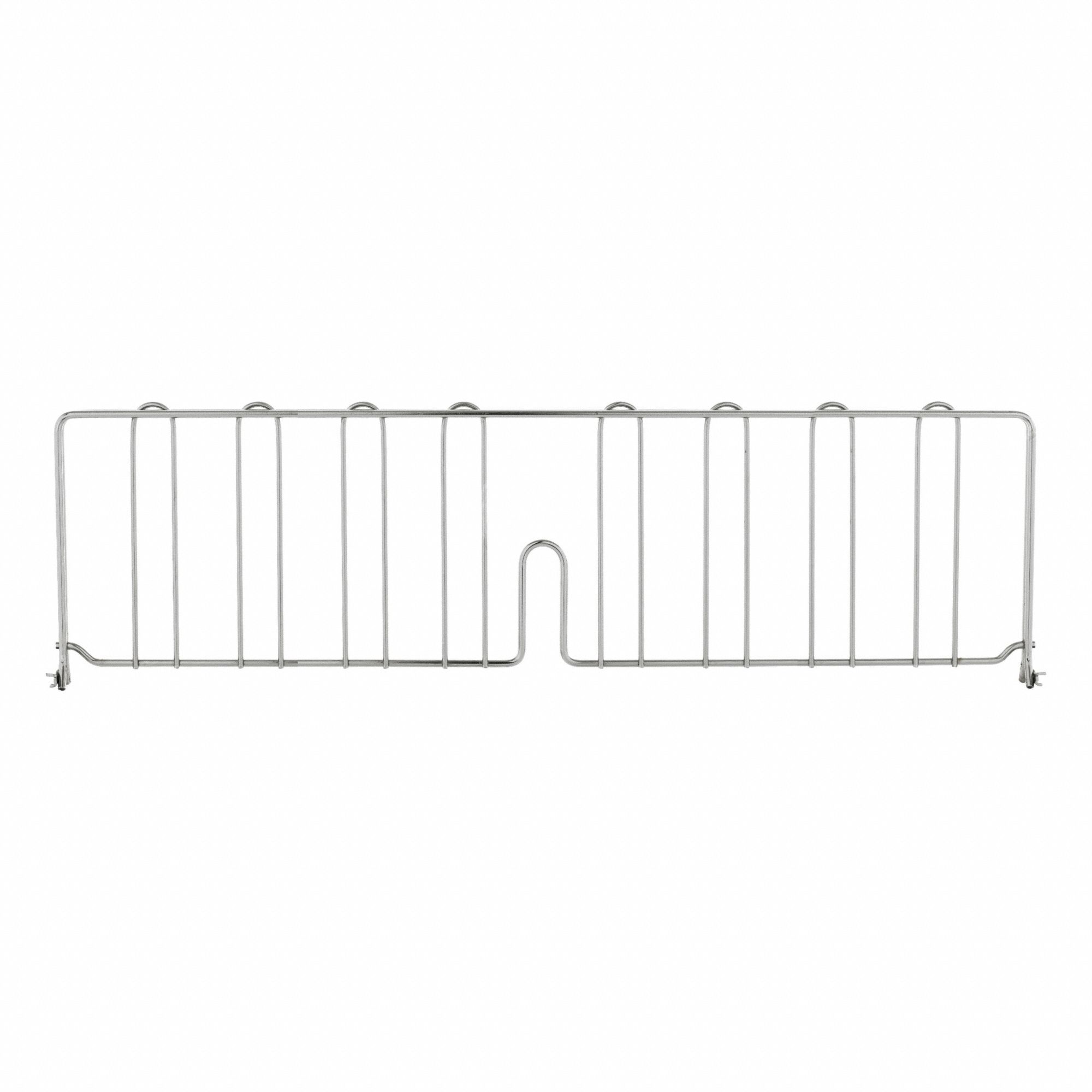 Shelf Divider: 30 in x 2 in x 8 in, Stainless Steel