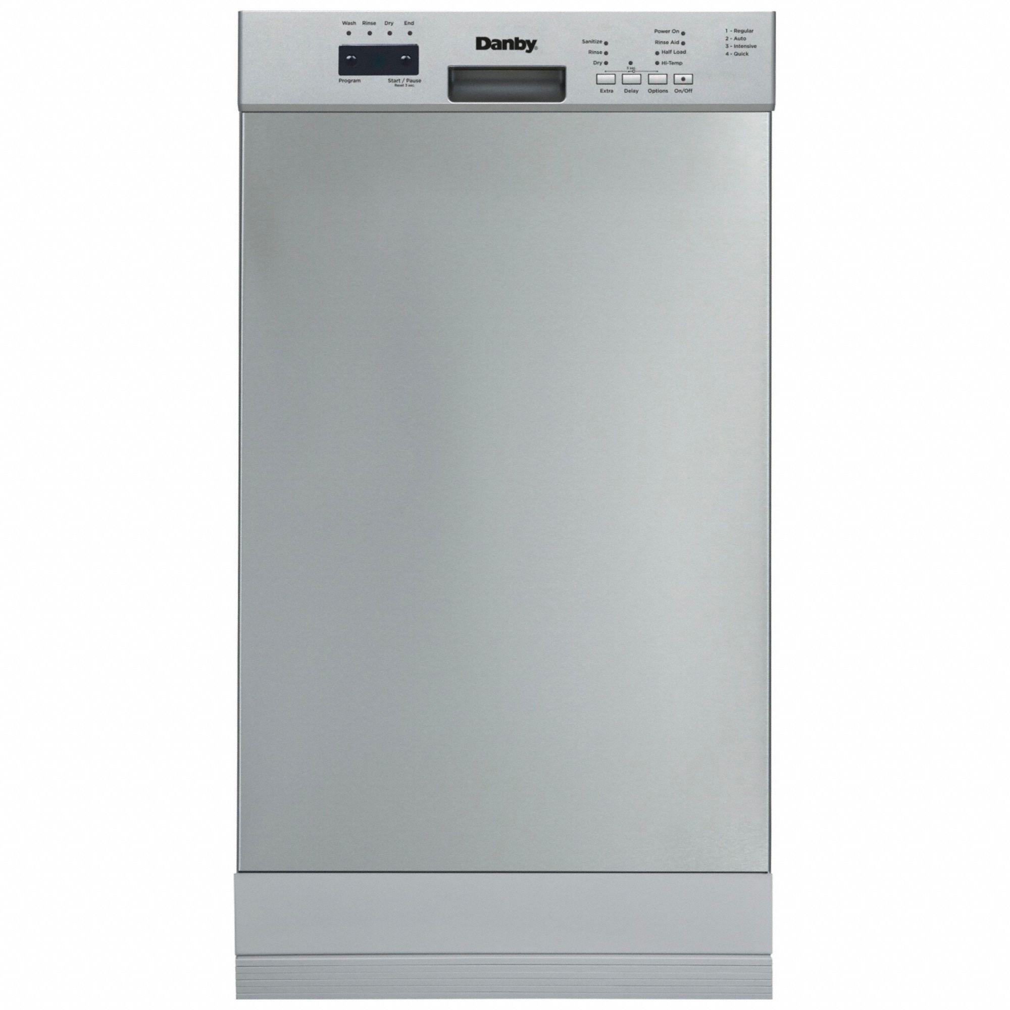 Dishwasher: Stainless Steel, 4 Wash Cycles, Silver, Energy Star Certified, 51 dB Sound Level