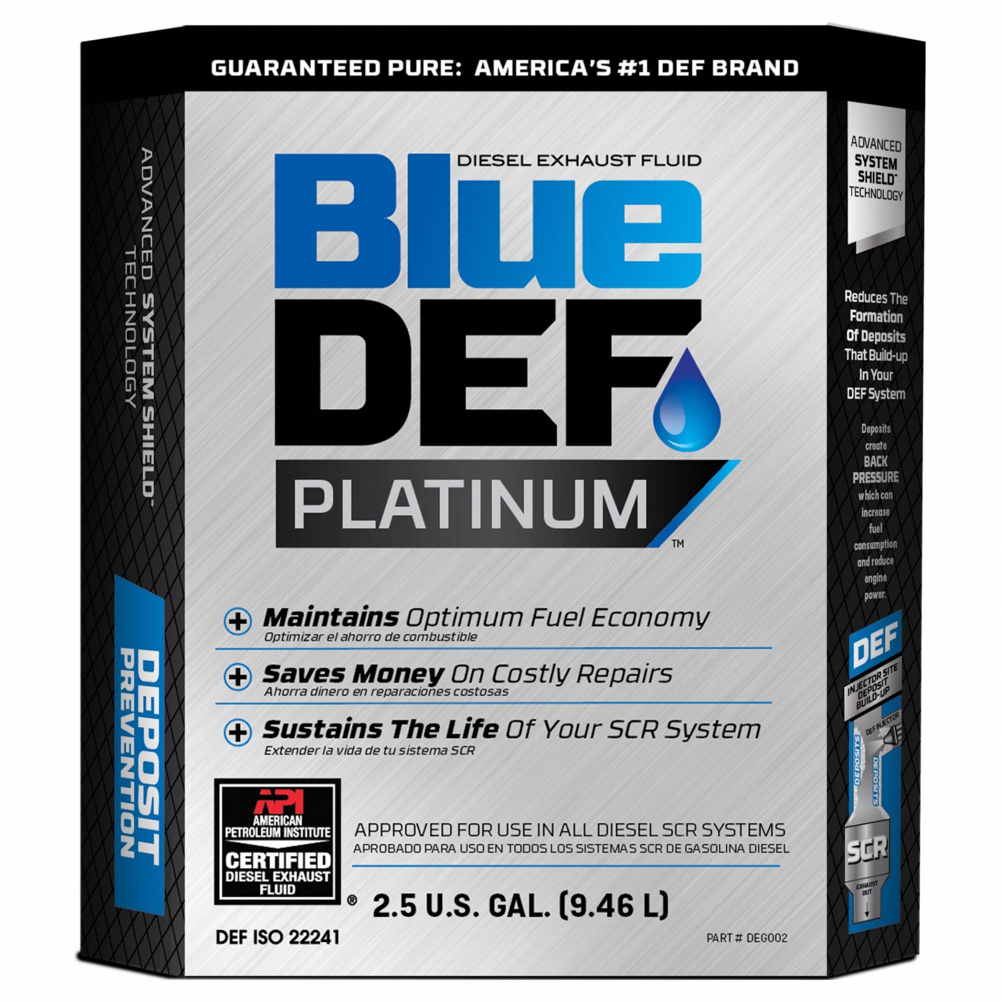 BLUE DEF, Platinum, 2.5 gal Container Size, Diesel Exhaust Fluid 805TJ3DEG002 Grainger