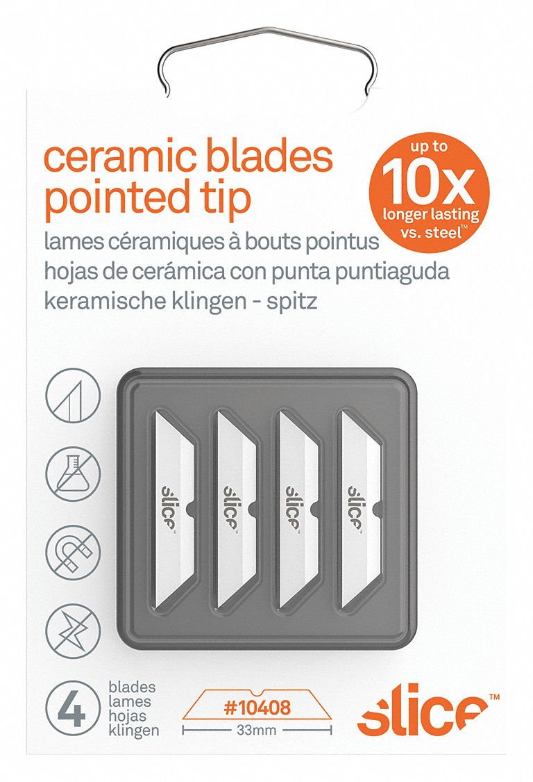 REPLACEMENT BLADE, DUAL-SIDED BLADES, WHITE, 33 MM L, CERAMIC, 4 PACK