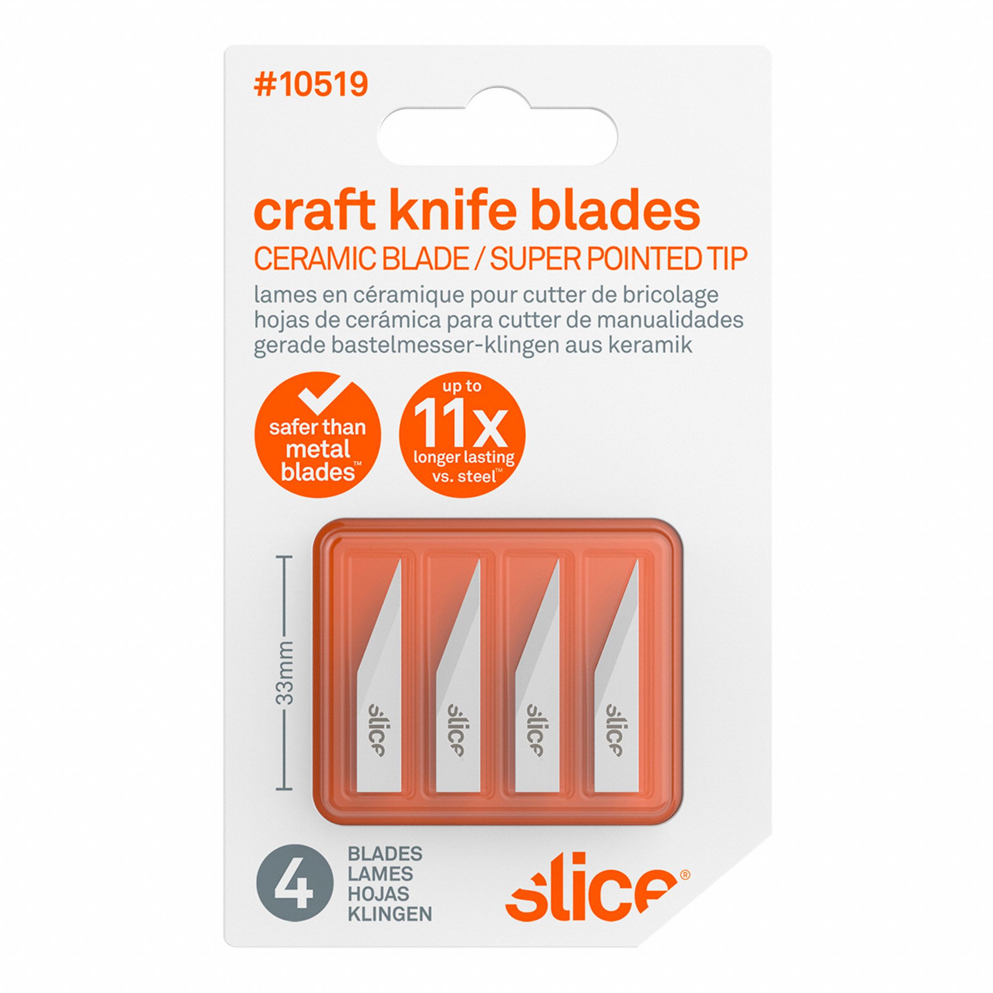 LAMES DROITES POINTUES, PAQUET DE 4