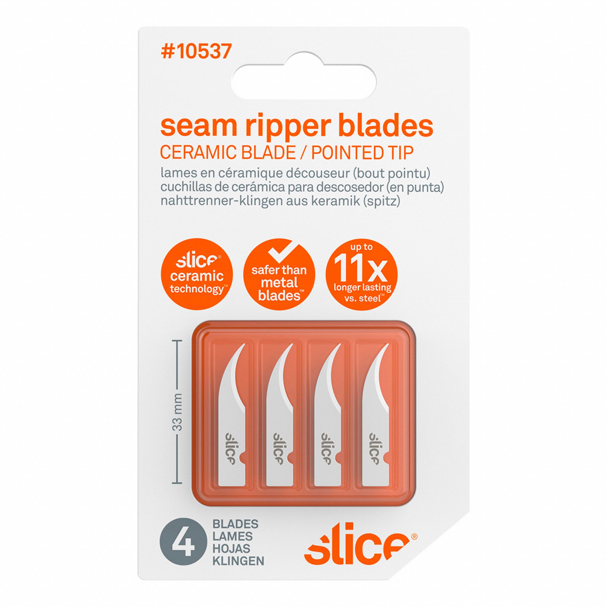 SEAM RIPPER POINTED TIP BLADES,4PK
