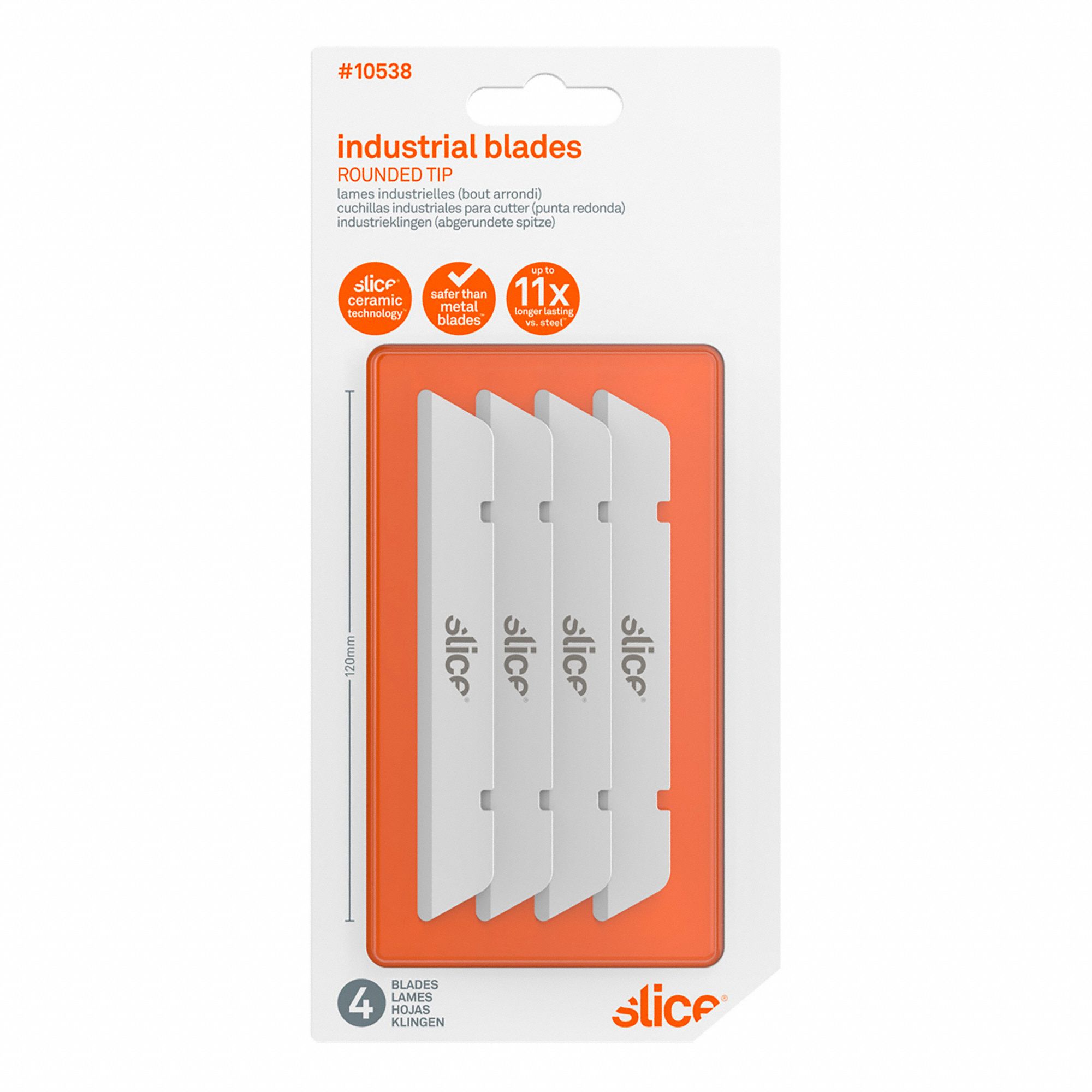 INDUSTRIAL ROUNDED TIP BLADES,4PK