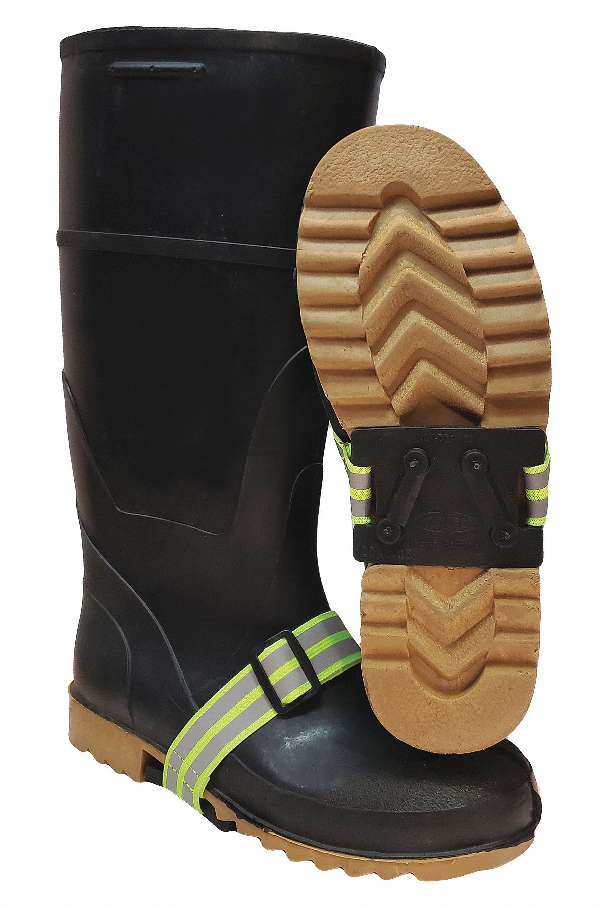 DISPOSITIF TRACTION SUR GLACE,UNISEX,ENFILER,NOIR/VERT,TAILL UNIVERSEL,CAOUTCHOUC/CARBURE TUNGSTÈNE