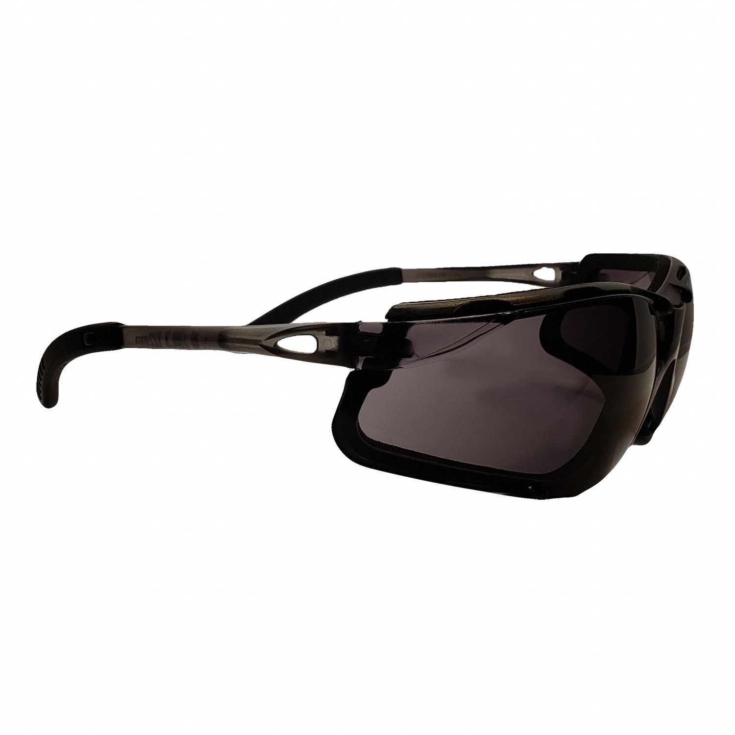 LUNETTES DE SÉCURITÉ, ENVELOPPANTES, PLASTIQUE/POLYCARBONATE/CAOUTCHOUC, ANTIBUÉE, NOIR/GRIS, CSA