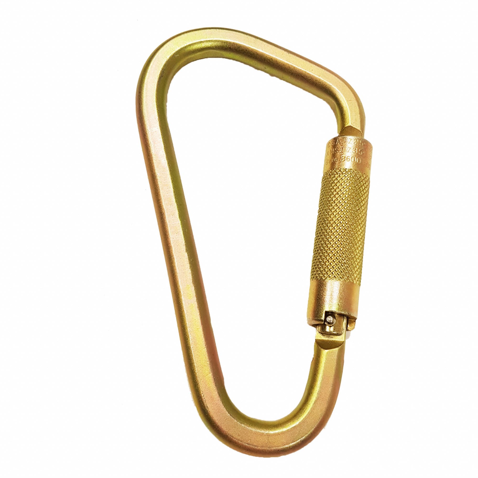 CARABINER,GOLD,2 1/4" GATE OPENING