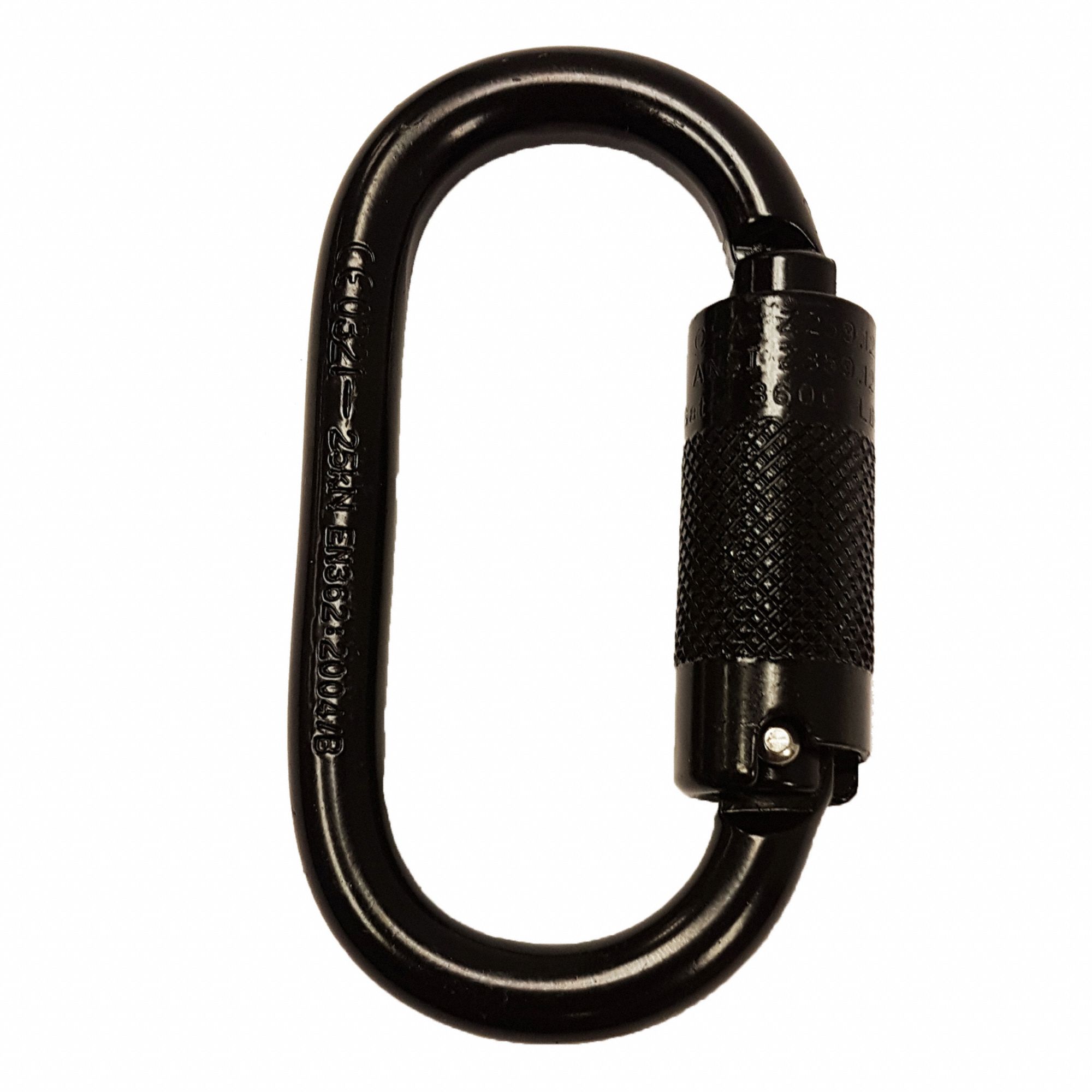 CARABINER,BLACK,1 1/6 IN GATE OPENING