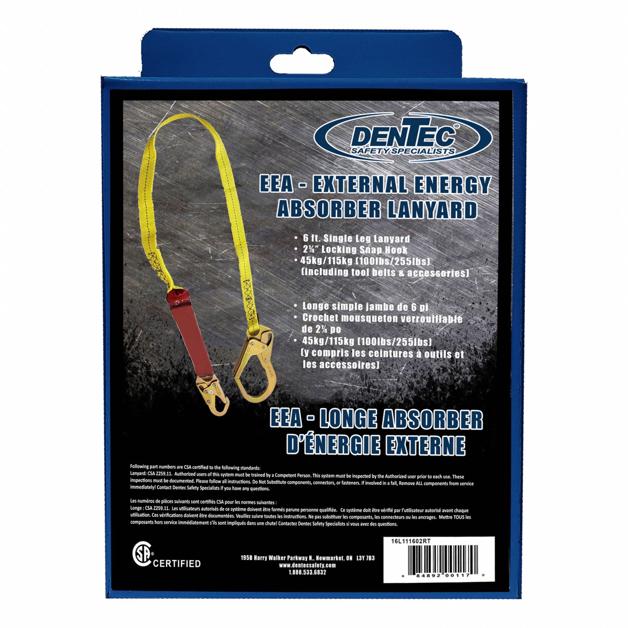 TOOL LANYARD,STEEL,YELLOW,255 LB