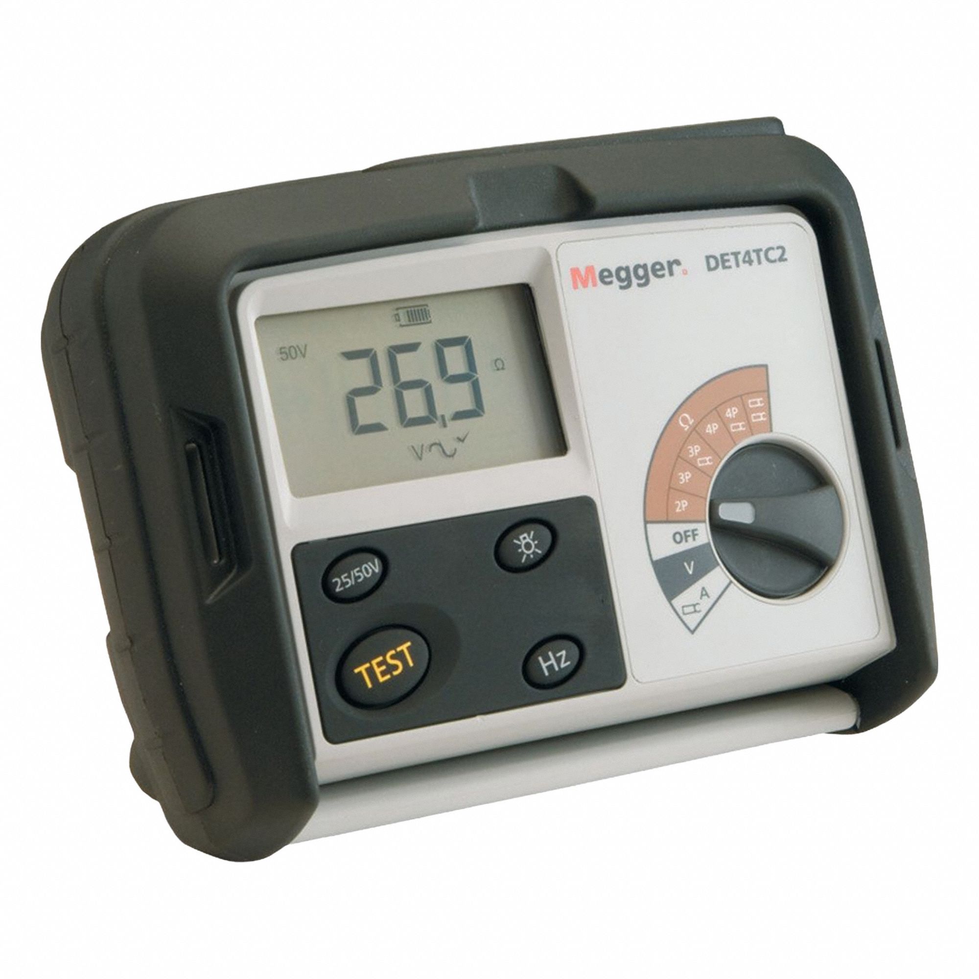 Earth Ground Resistance Tester: 0.01 ohm to 20, 000 ohm, CAT IV, IP30, Digital, 3 V, No Output