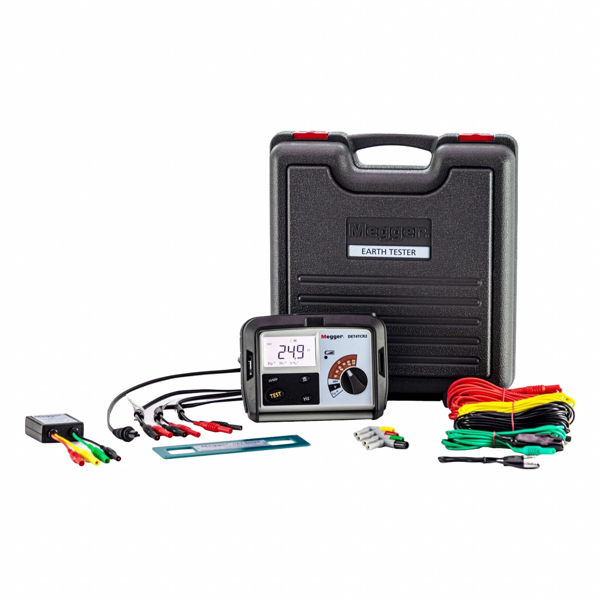 Earth Ground Resistance Tester: 0.01 ohm to 20, 000 ohm, CAT IV, IP30, Digital, 25 V/50 V