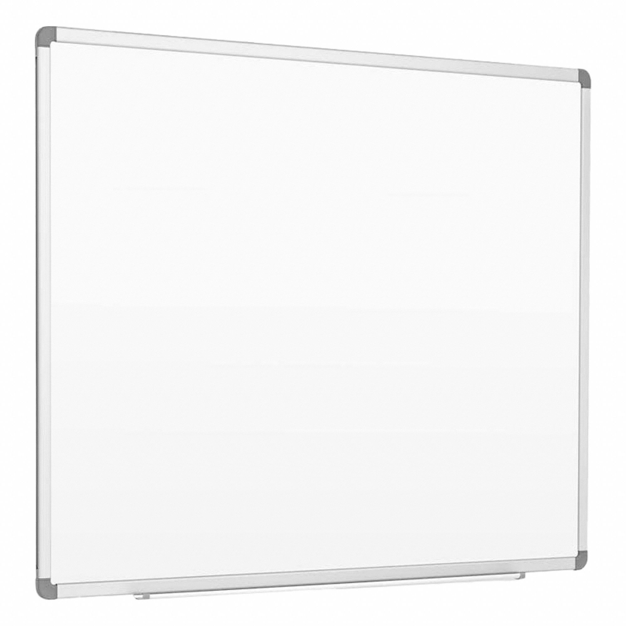 Dry Erase Board: Porcelain, Framed Style, Aluminum Frame, 35 3/8 in Overall Ht, White