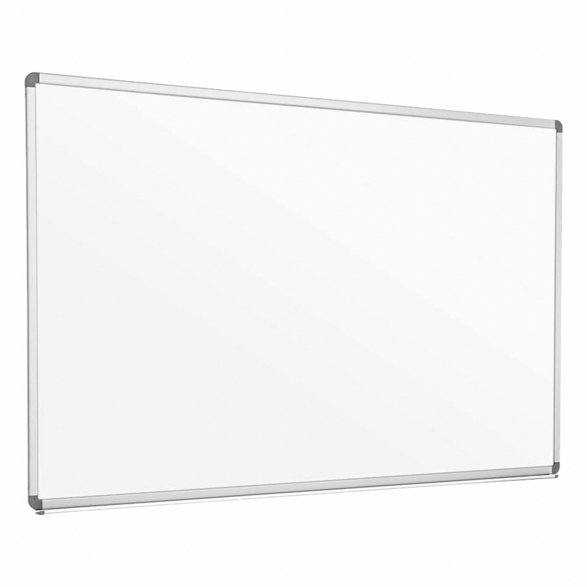 Dry Erase Board: Porcelain, Framed Style, Aluminum Frame, 40 in Overall Ht, White
