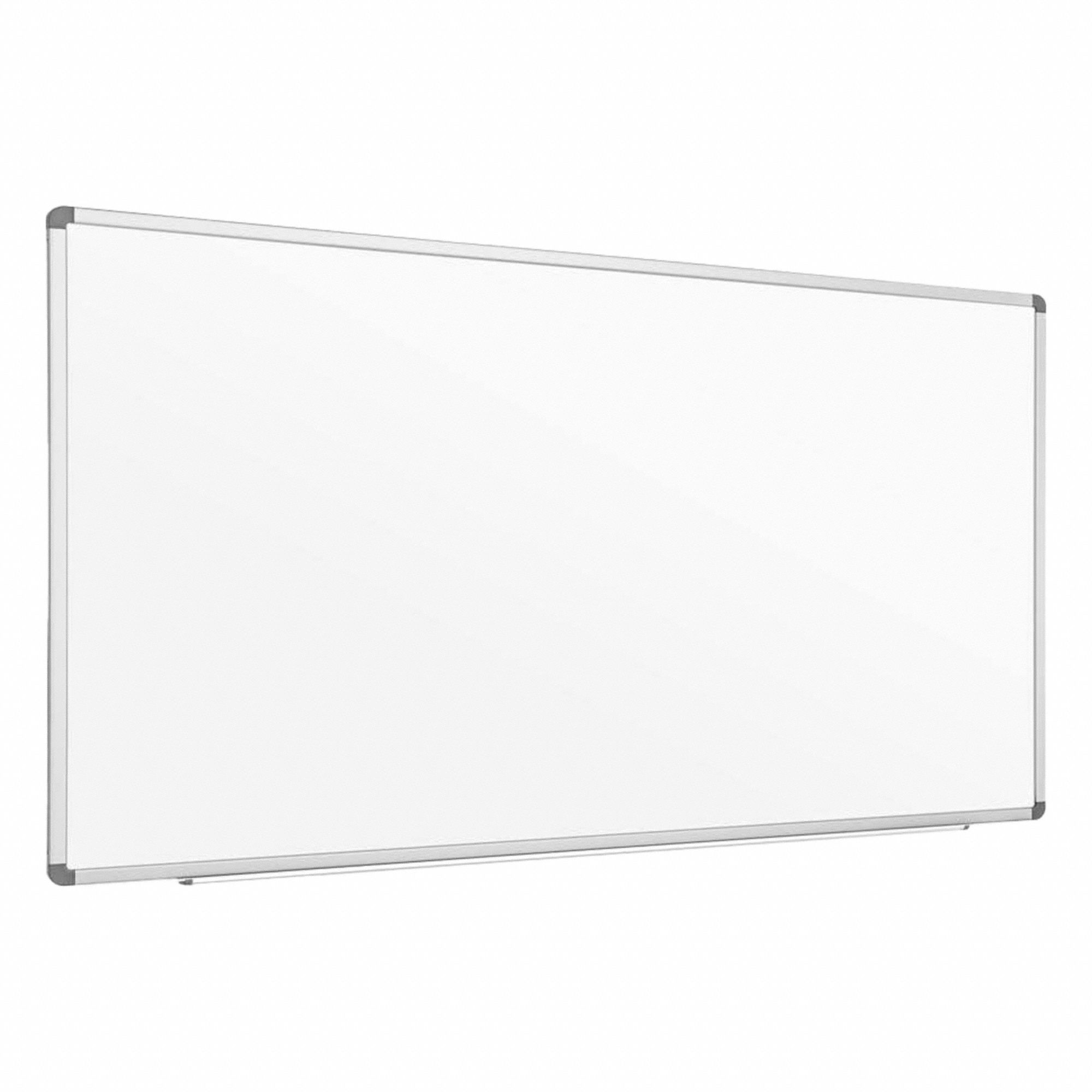 Dry Erase Board: Porcelain, Framed Style, Aluminum Frame, 40 in Overall Ht, White
