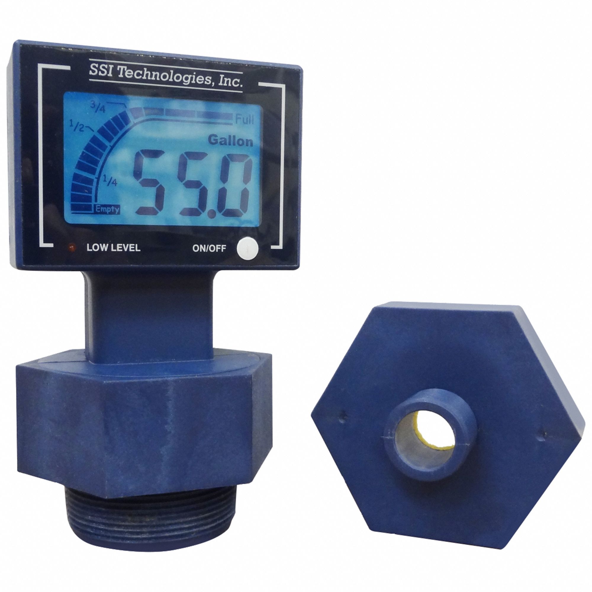 FLUIDTRAC Drum Level Gauge Ultrasonic, 55 gal, 2 in NPT or 3/4 in NPS