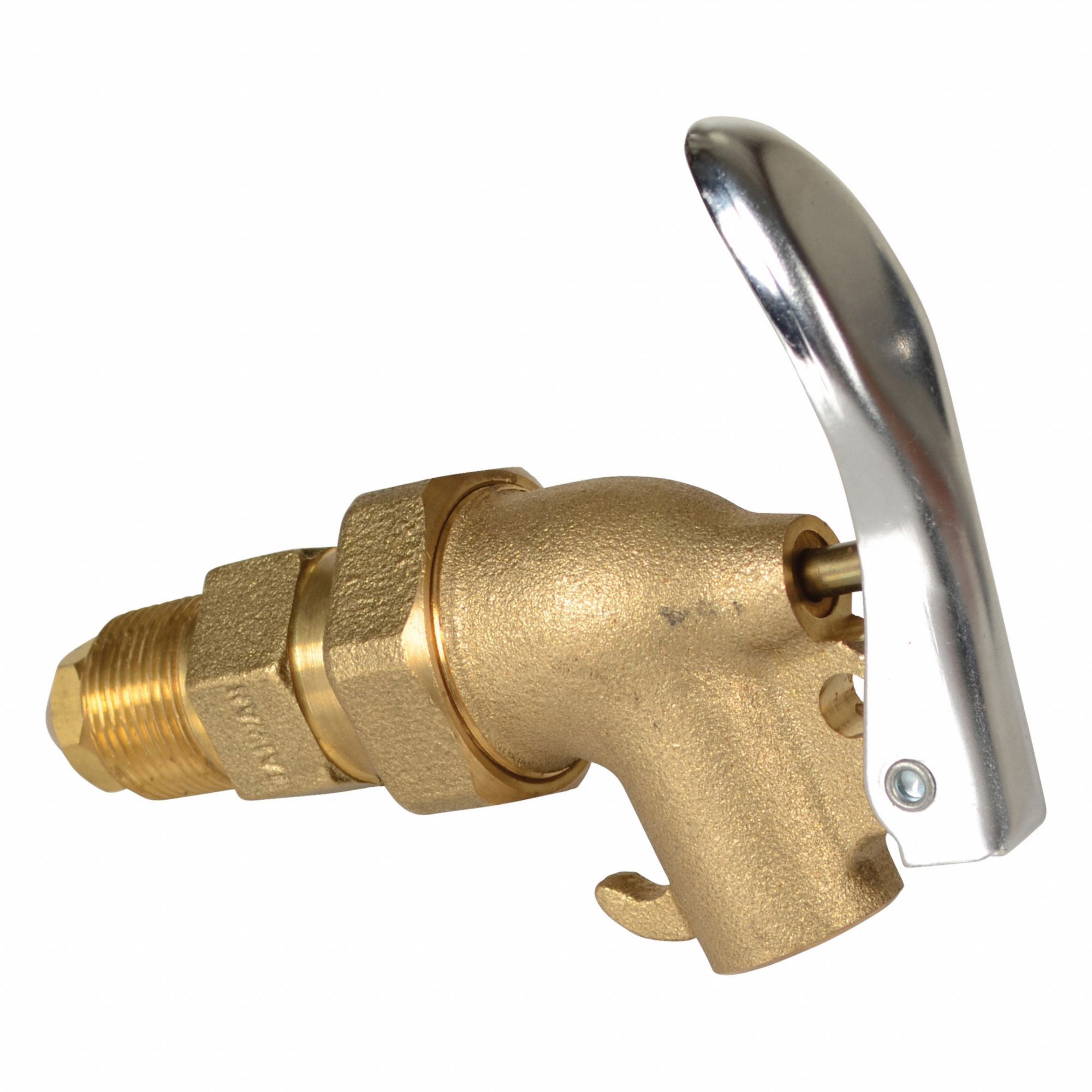 DRUM FAUCET, MANUAL, ¾ IN MALE NPT, ⅝ IN OUTLET CONNECTION SIZE, ADJUSTABLE, BRASS