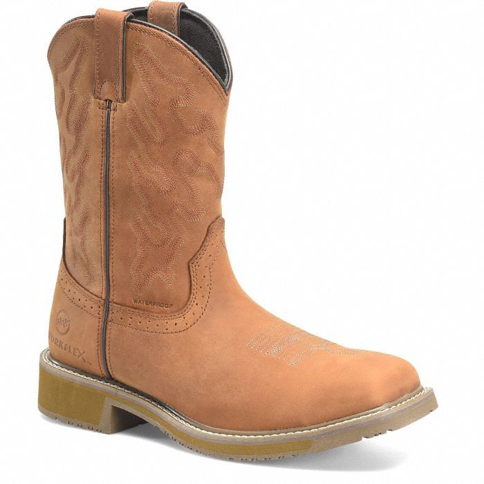 Wellington Boot: Men's, Size 10 1/2, D, Brown, Composite Toe Cap