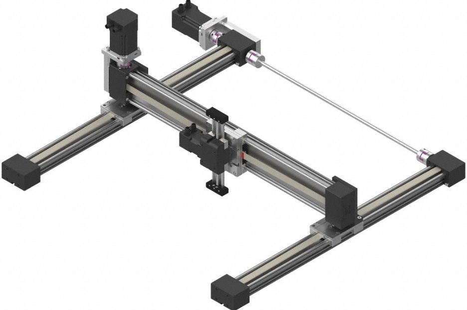 XY Gantry: 3 Axes, 500 mm X-Axis x 500 mm Y-Axis x 100 mm Z-Axis, 2.5 kg Max Payload