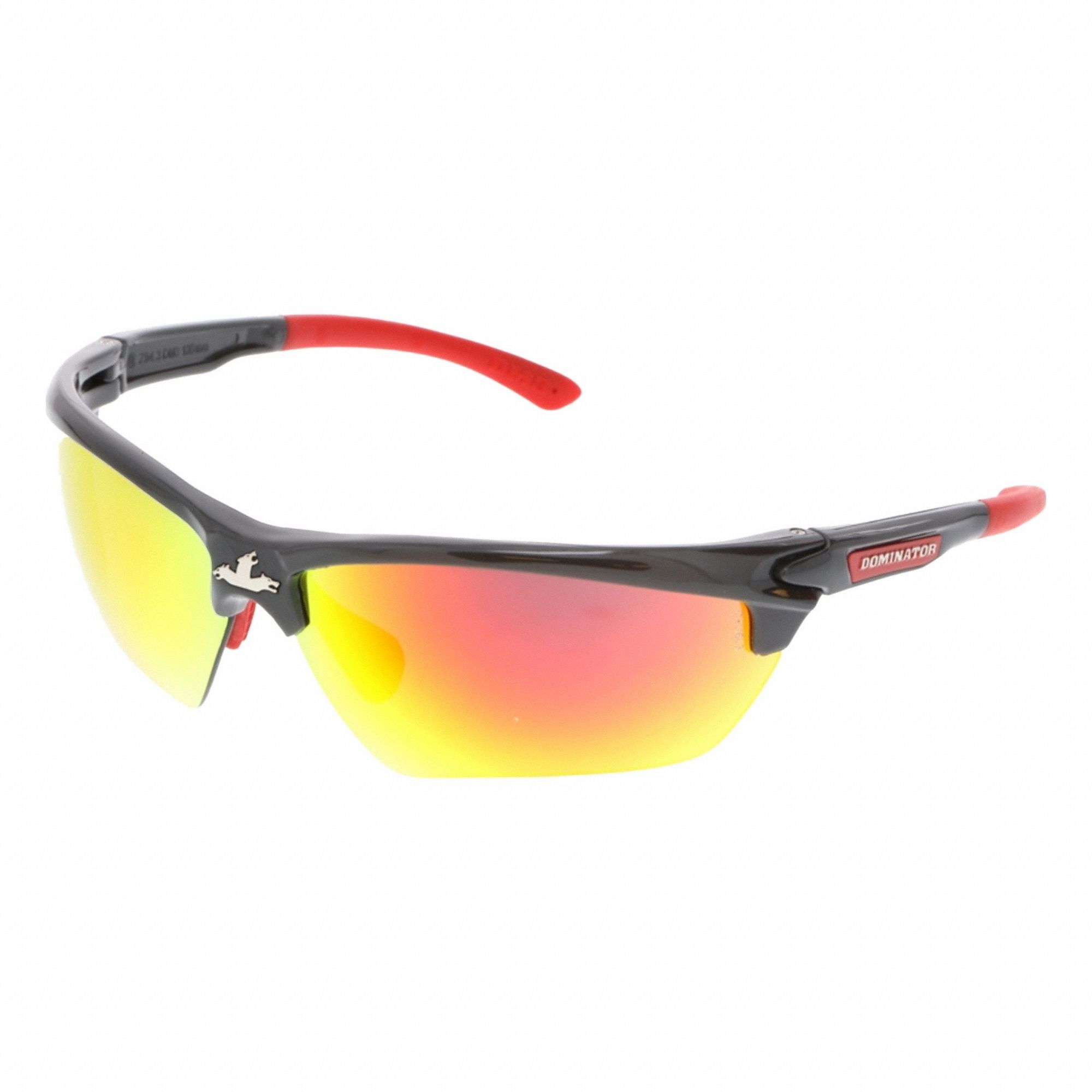 Safety Glasses: Fire Lens, Half-Frame, Duramass Hard Coat, Silver Frame, DM3 Series, 1 PR