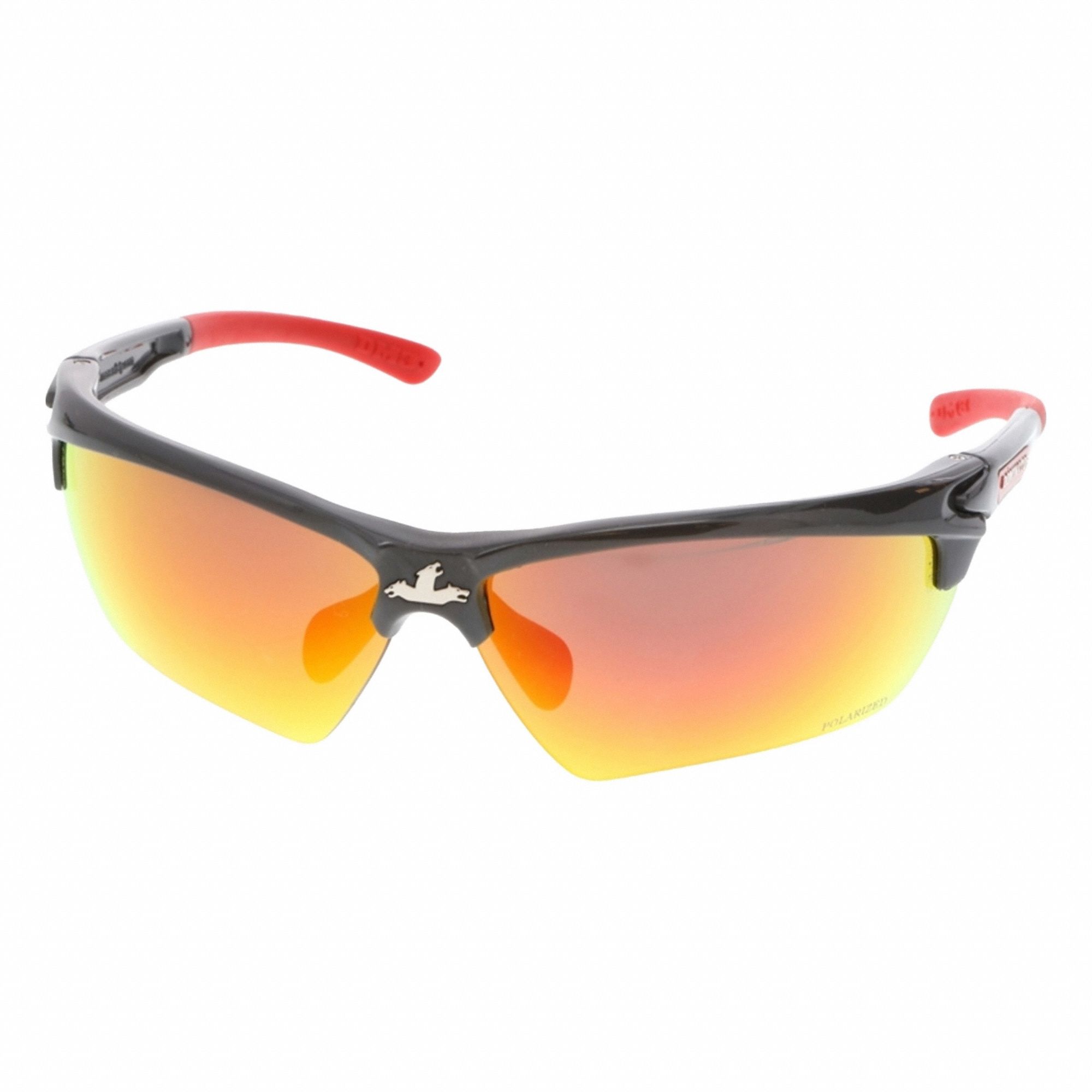 Safety Glasses: Fire Lens, Half-Frame, Uncoated, Silver Frame, DM3 Series, 1 PR