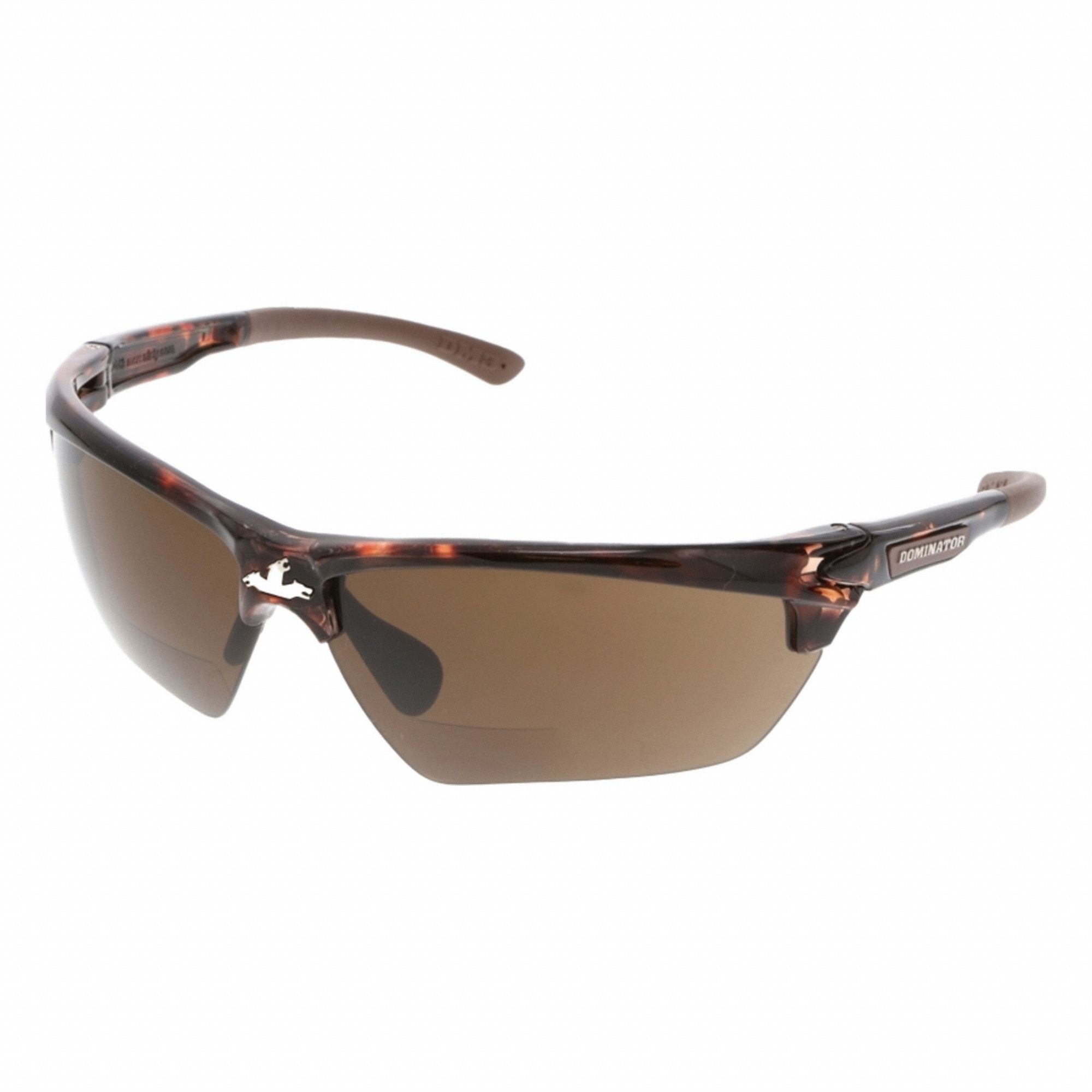 Safety Glasses: Brown Lens Color, MAX6 Anti-Fog, Bottom, +1.0, DM3 Series, 1 PR