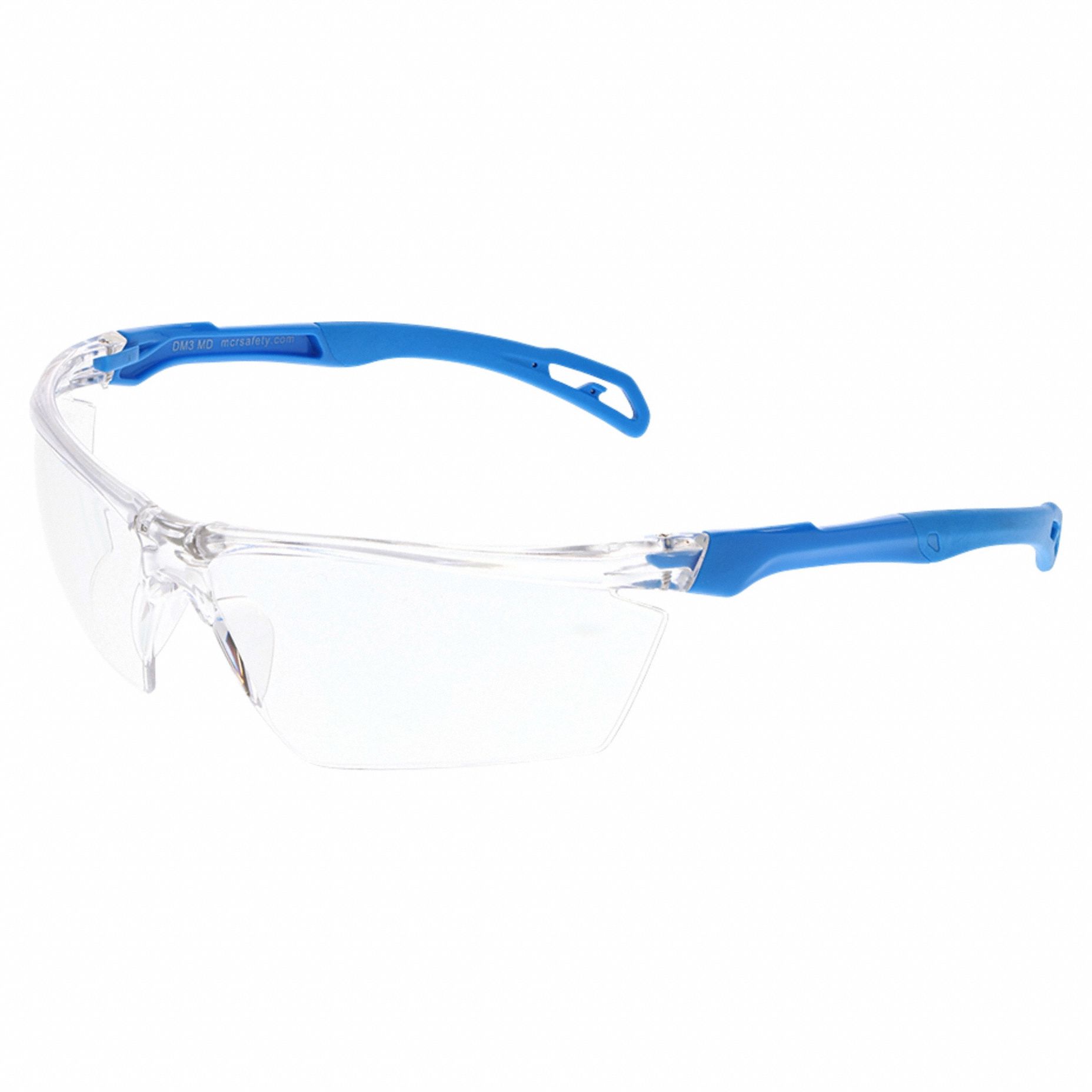 Safety Glasses: Clear Lens, Half-Frame, Scratch-Resistant, Metal Detectable, Clear Frame