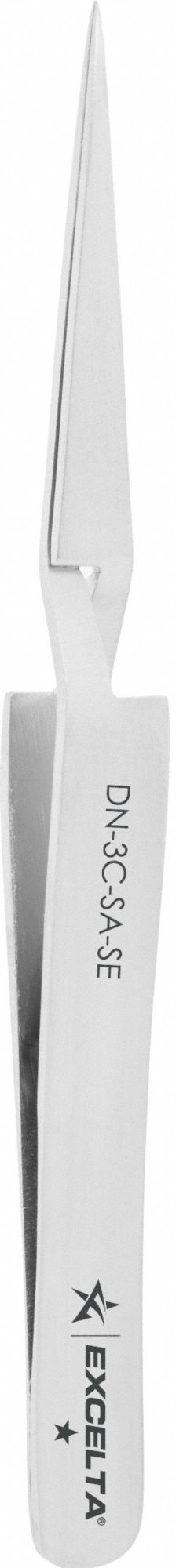 Tweezers: Stainless Steel, Point, Straight Tip