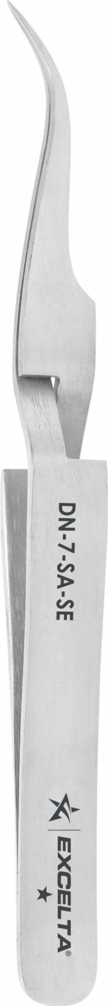 Tweezers: Stainless Steel, Point, Curved Tip