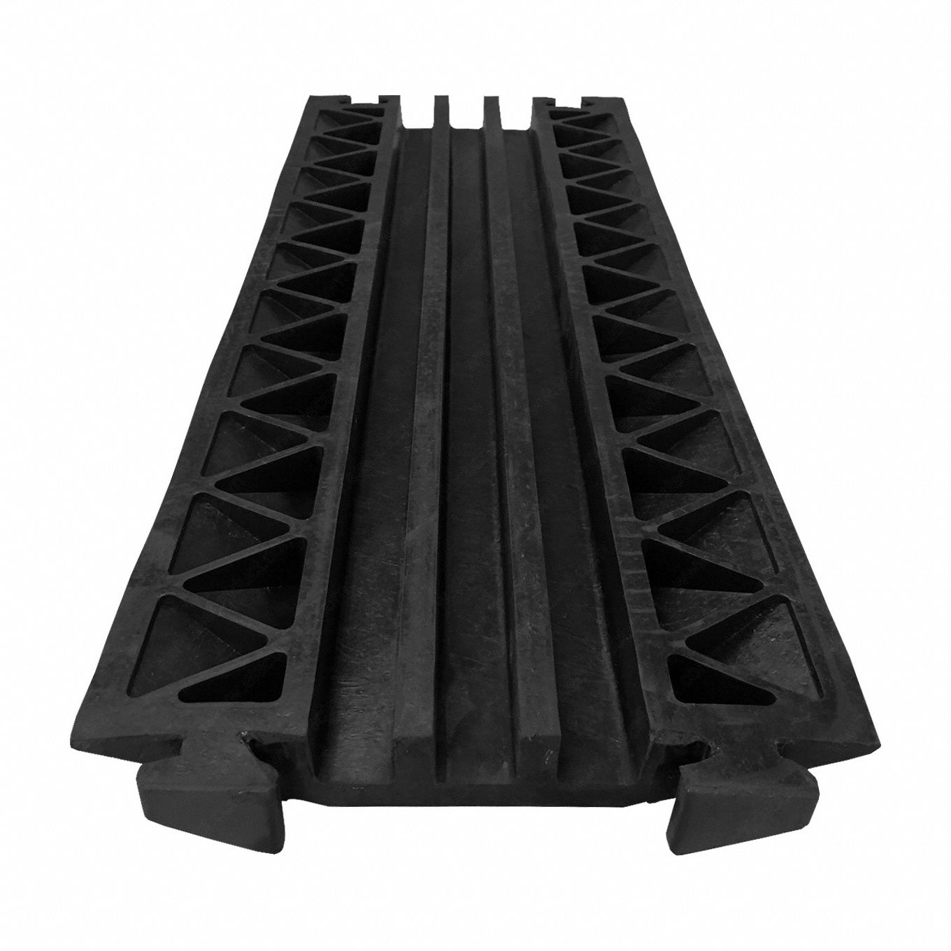 Drop-Over Cable Ramp: 3 Channels, 14 1/2 in Wd, 2 1/4 in Ht, 36 1/2 in Lg