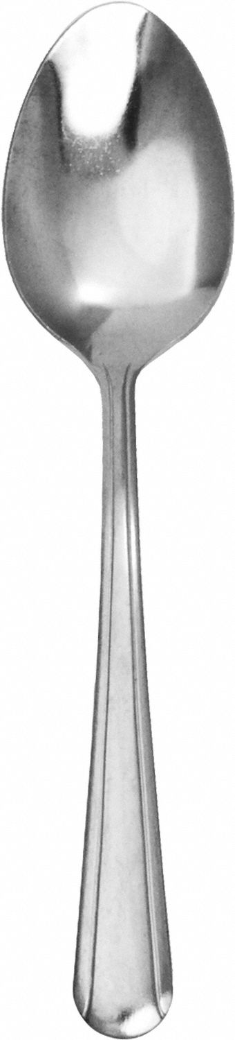 Dessert Spoon: Dominion, 18/0, Stainless Steel, 7 in Overall Lg, Silver