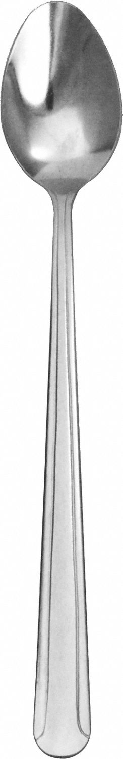 Ice Tea Spoon: Dominion, 18/0, Stainless Steel, 8 in Overall Lg, Silver