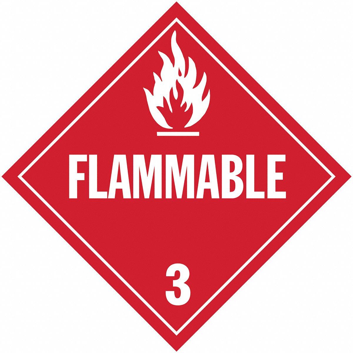 DOT Container Placard: Flammable, 10 3/4 in x 10 3/4 in, 10 3/4 in Label Ht, 10 PK
