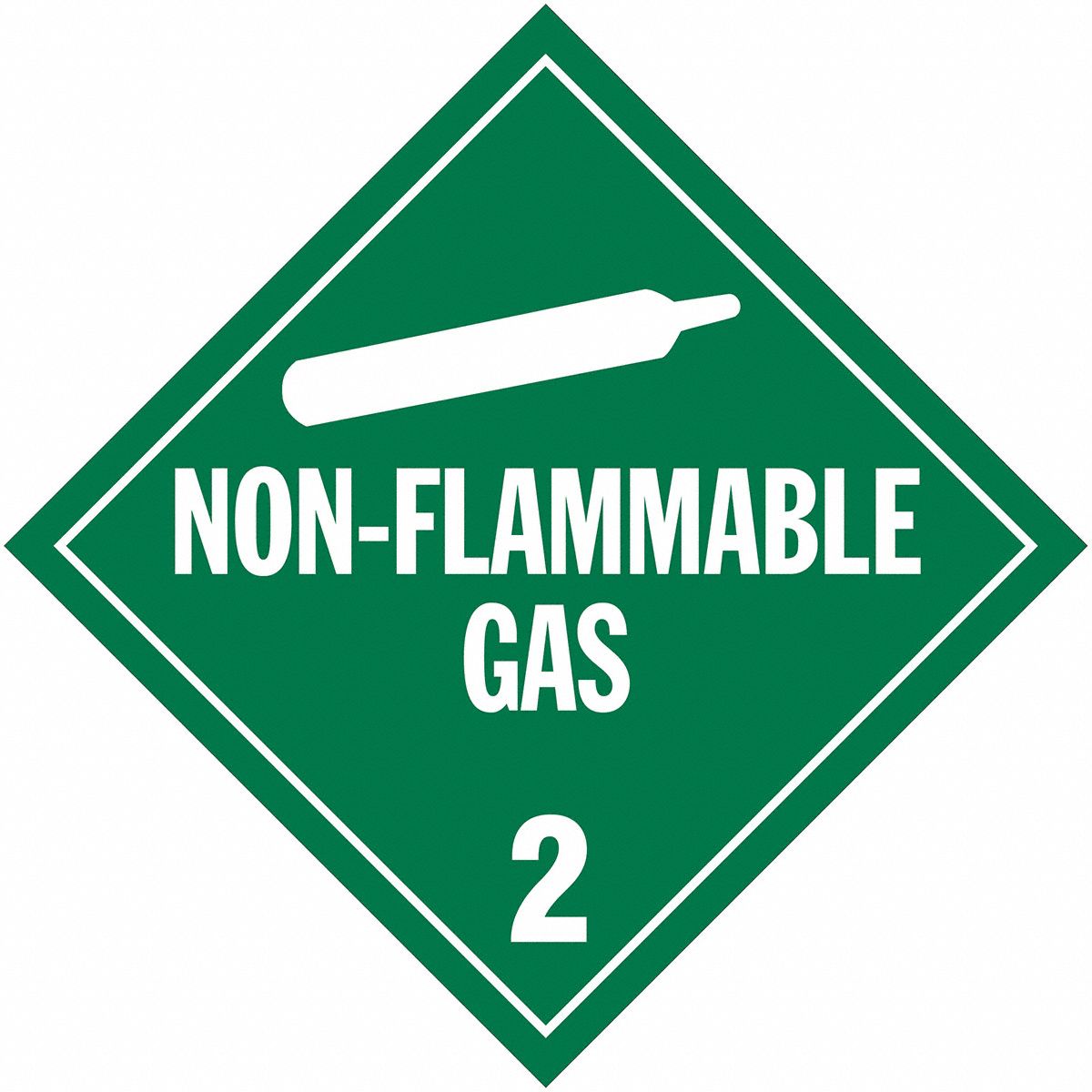 DOT Container Placard: Non-Flammable Gas, 10 3/4 in x 10 3/4 in, Placard, 10 PK
