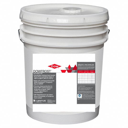 DOW FROST, 5 gal Size, -60° to 250°F, Inhibited Propylene Glycol ...