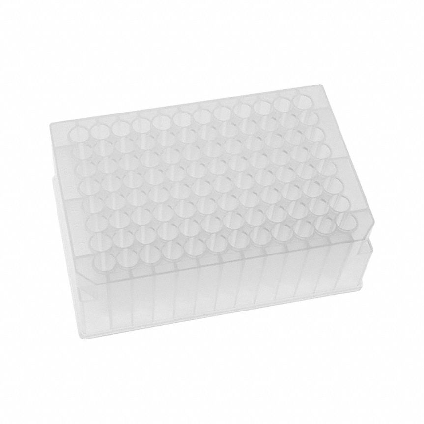 MTC BIO Well Plate: Non-Sterile, 96 Wells, 1.6 mL, 8.5 mm Dia, RNase/DNase Free, Round, Polystyrene (MPN DP2MUR-9-N). Key specifications — Brand: MTC BIO; Body Color: Colorless; RNase/DNase Free: Yes; Well Shape: Round; Material: Polystyrene.