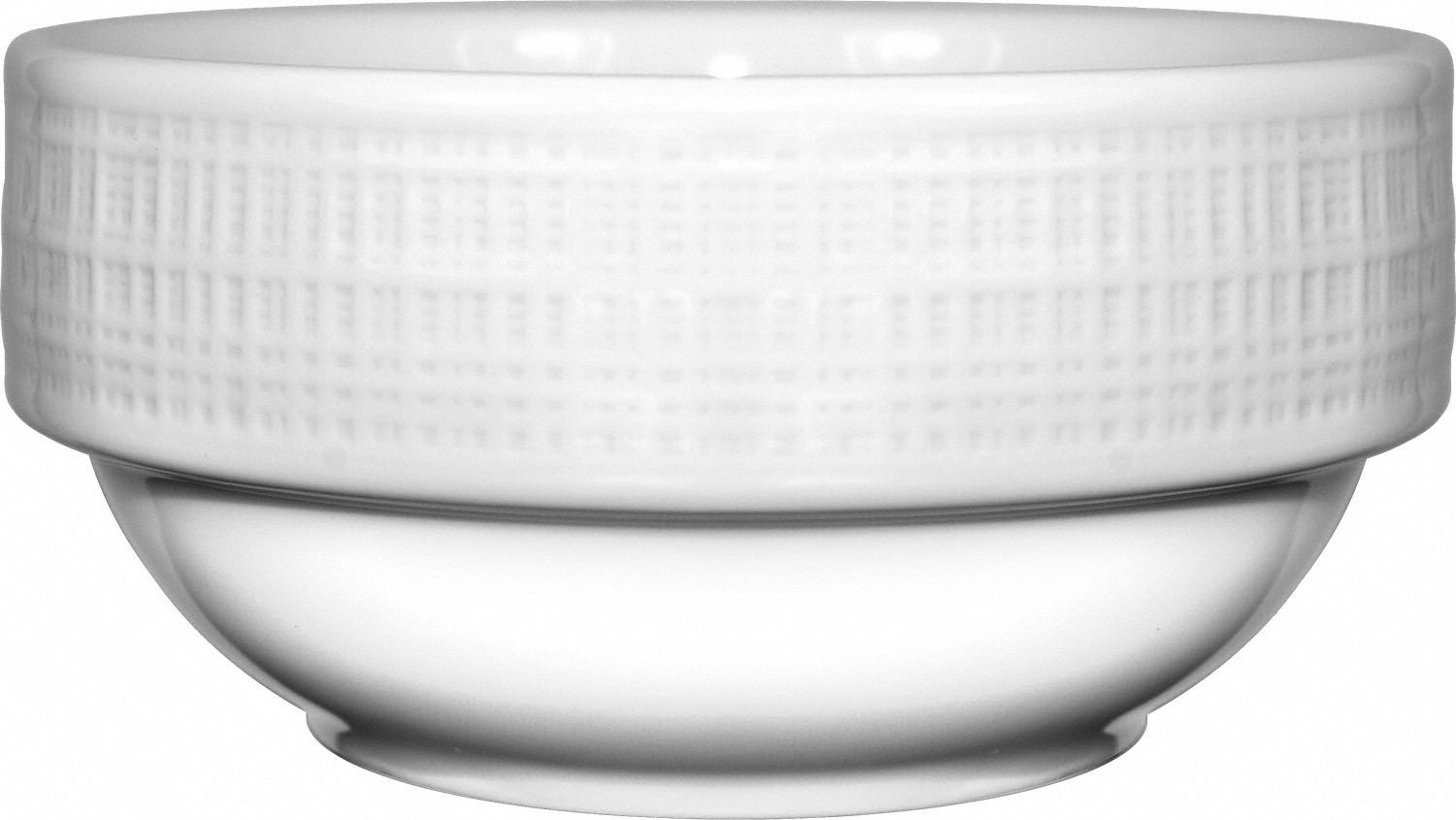 Bowl: Dresden, 12 oz Capacity, Bright White, Porcelain, 4 3/8 in Dia, 2 1/8 in Overall Ht