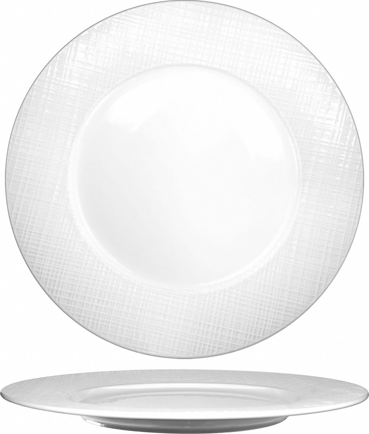 Plate: Dresden, Bright White, Porcelain, 10 3/8 in Dia