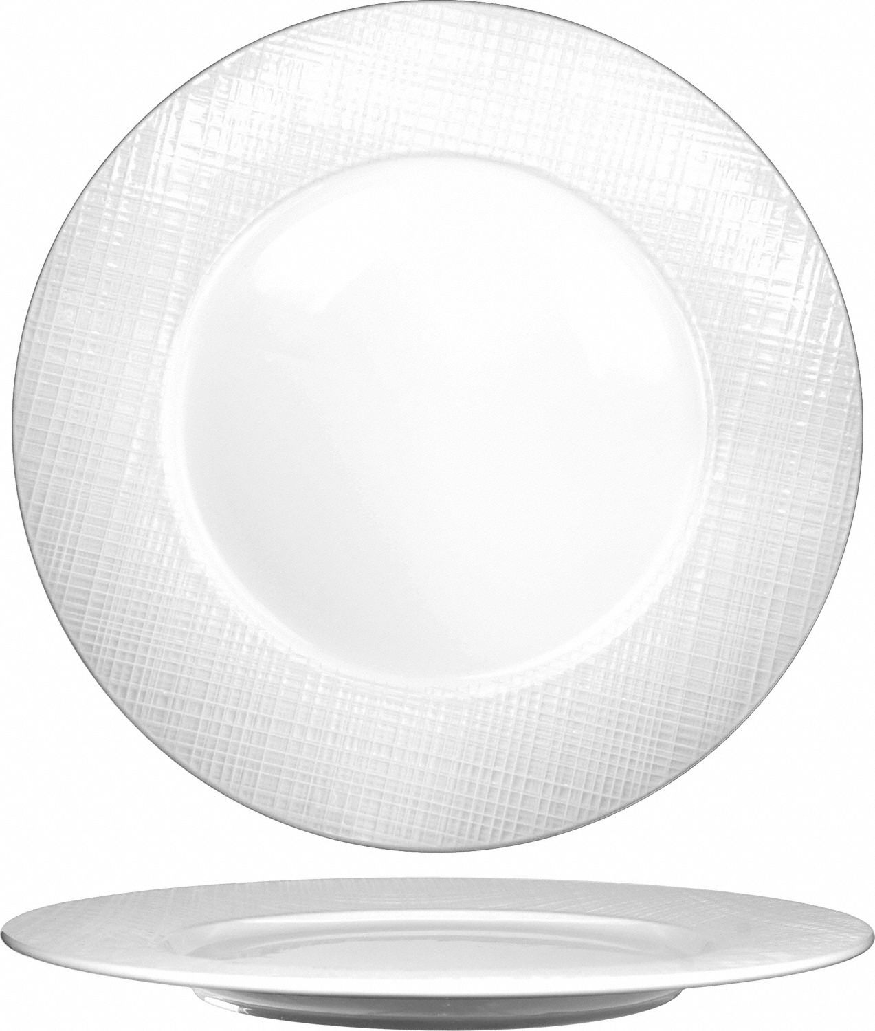 Plate: Dresden, Bright White, Porcelain, 8 3/8 in Dia