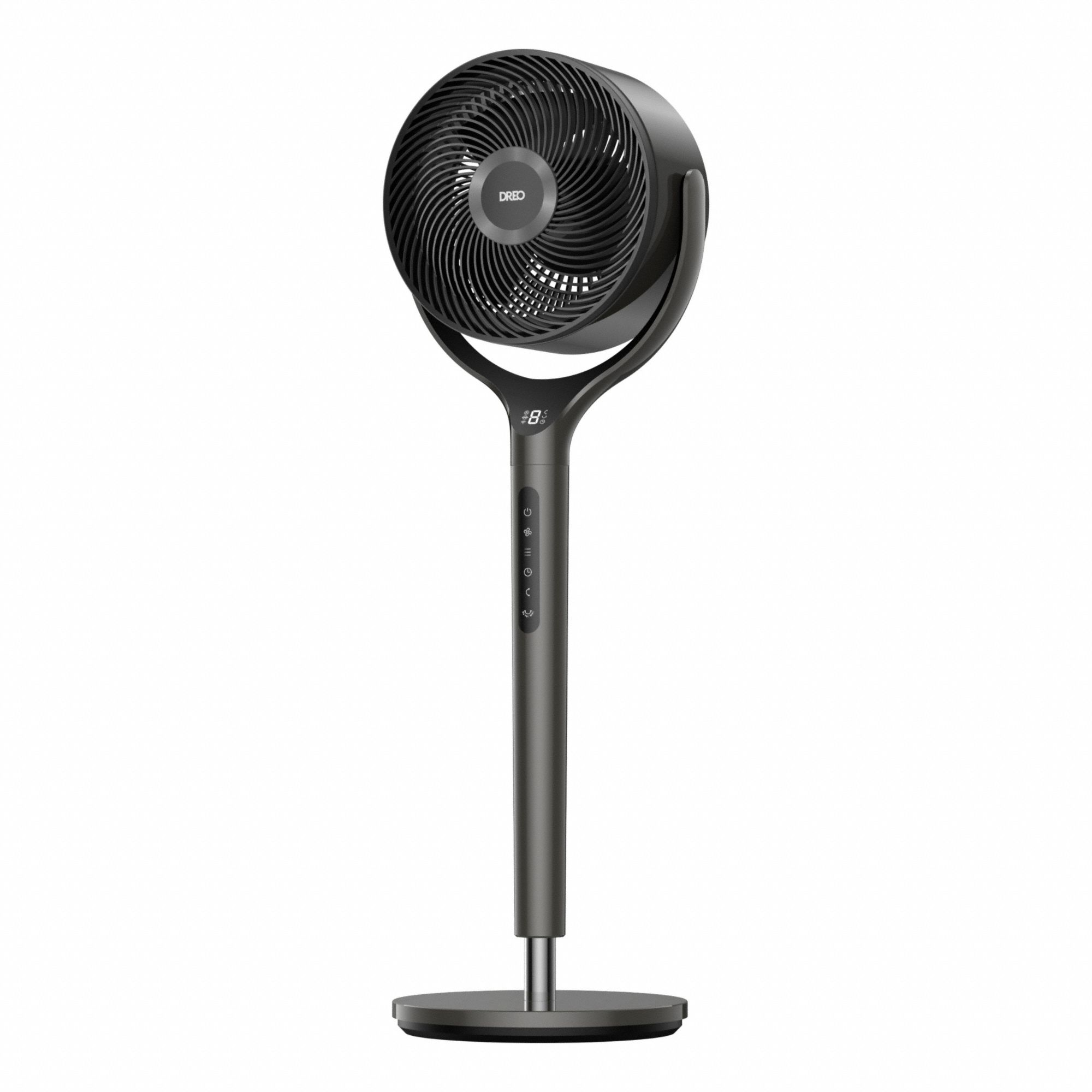 Circulating Fan: 7 in Blade Dia, 42 1/8 in Ht, 9 Speeds, Oscillating, Gray, ABS, Stationary