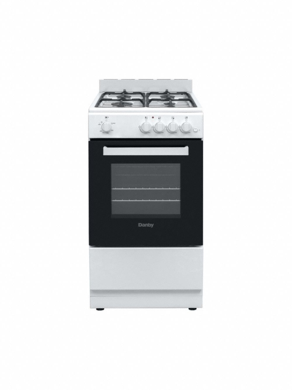 Oven Range: Natural Gas, 4 Burners, White, 19 1/2 in Overall Wd