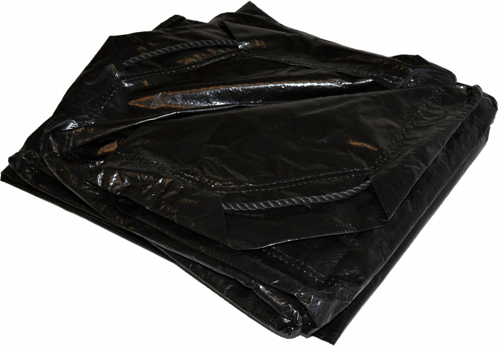 Tarp: 6 ft Lg, 6 ft Wd, Std Duty, 8 mil, Polyethylene, Black, 3.2 oz/sq yd