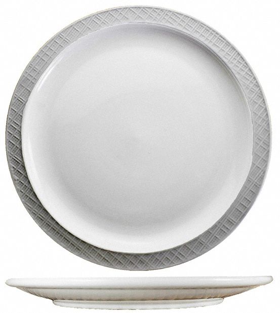 ITI, Dresden, Bright White, Narrow Rim Plate - 806R23|DRN-22 - Grainger