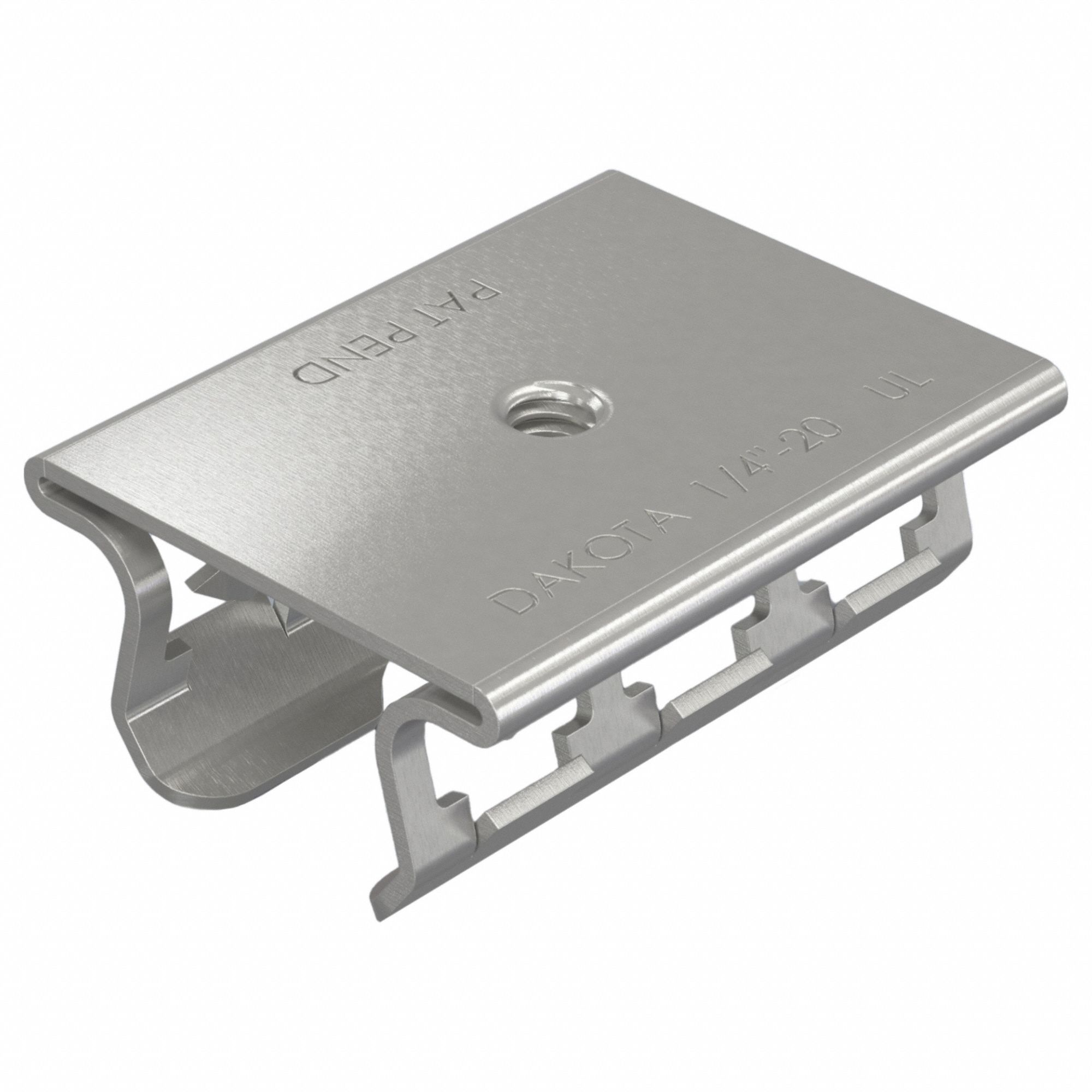 Threaded Receiver: 7/8 in x 13/16 in For Strut Channel Size, Spring Steel, Smart-Receiver