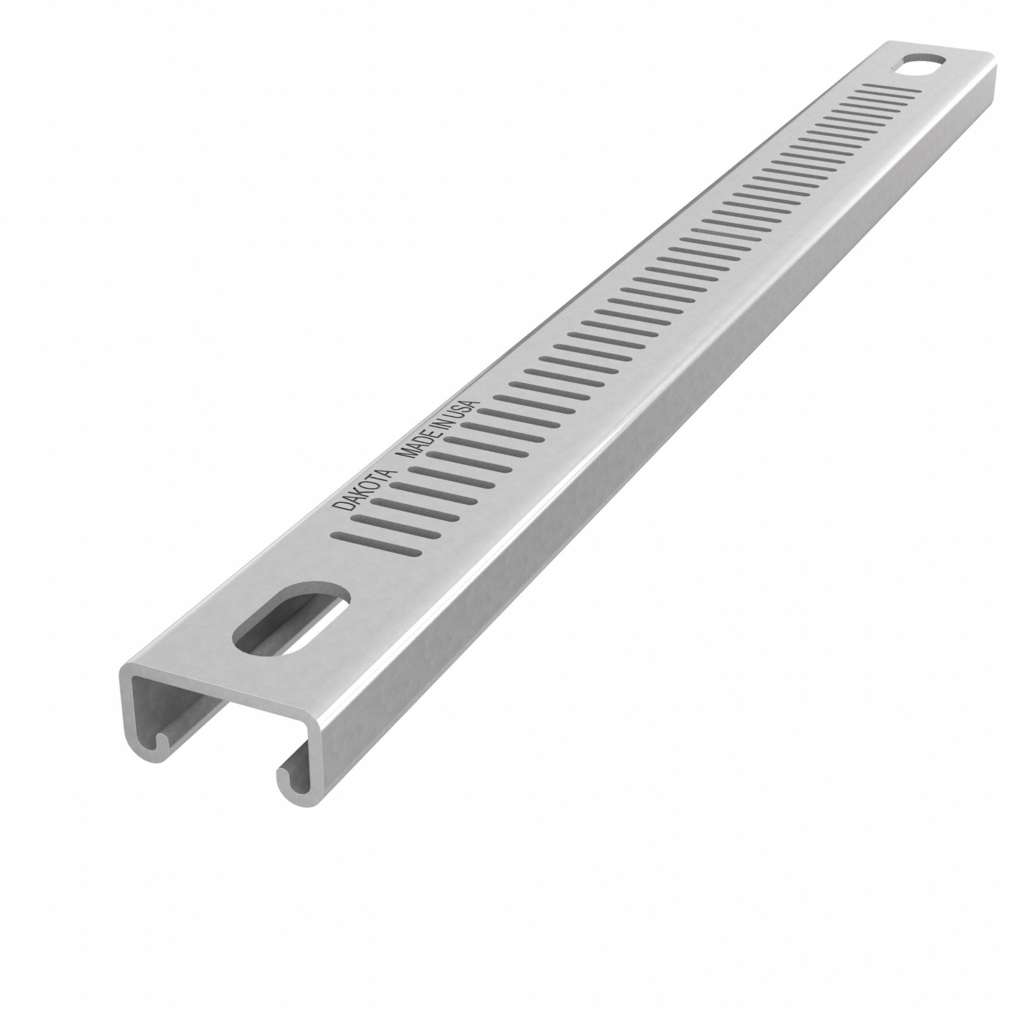 Strut Channel: Steel, Pre-Galvanized Zinc, 12 ga Gauge, Perforated Slot, 8 mm Slot Spacing