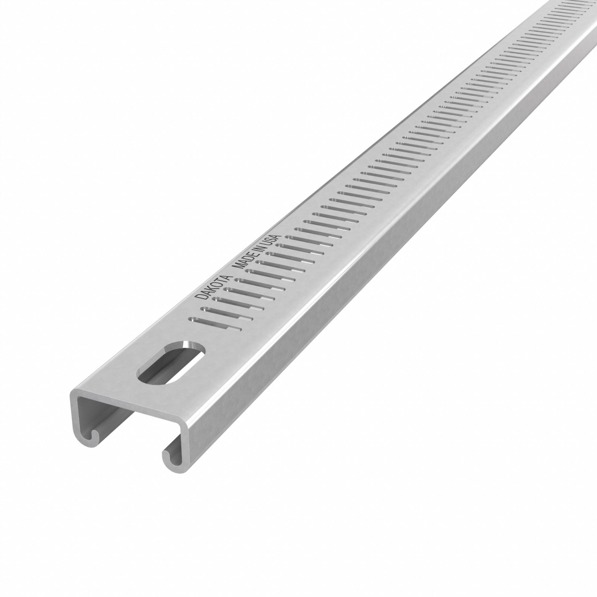 Strut Channel: Steel, Pre-Galvanized Zinc, 12 ga Gauge, Perforated Slot, 8 mm Slot Spacing