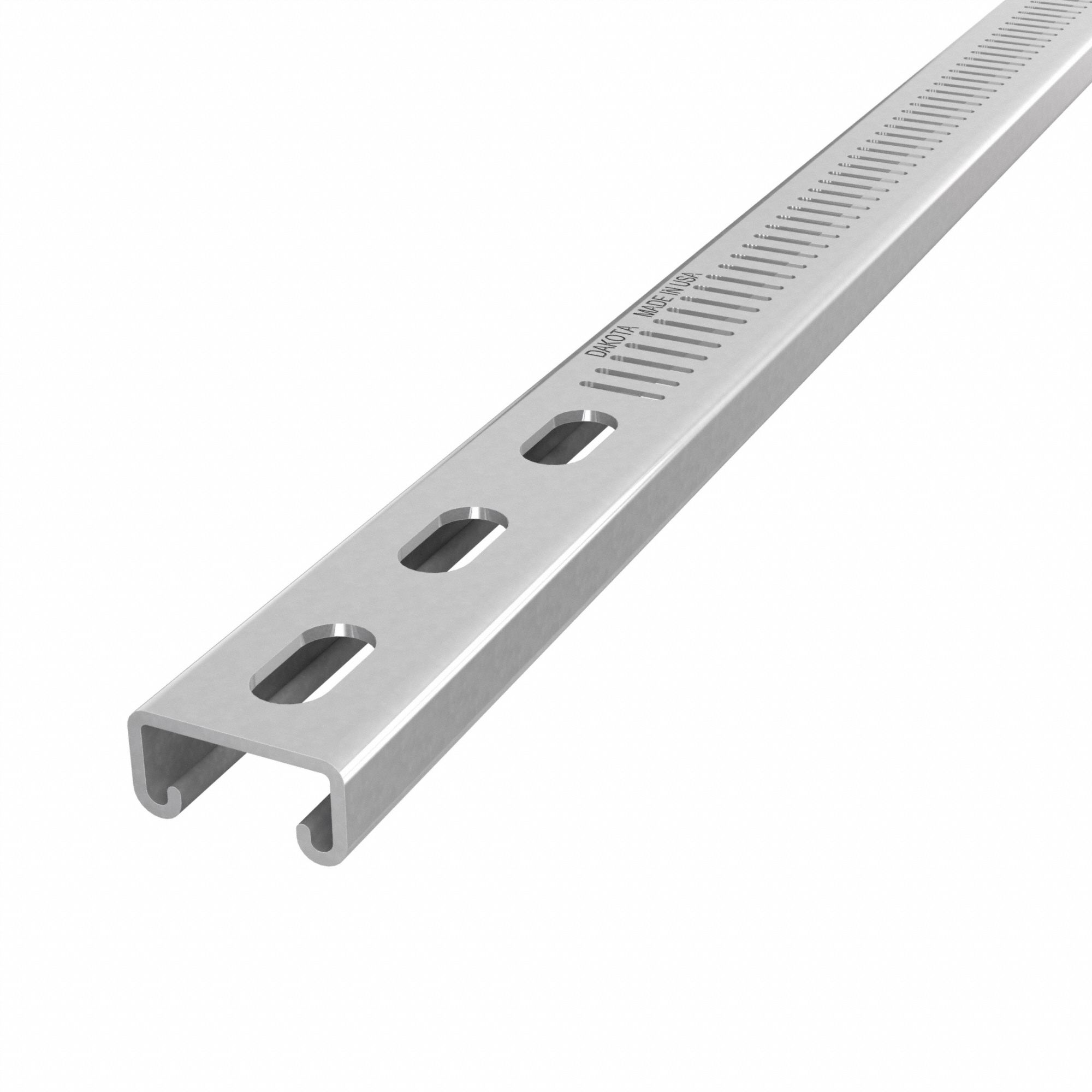 Strut Channel: Steel, Pre-Galvanized Zinc, 12 ga Gauge, Perforated Slot, 8 mm Slot Spacing